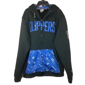 LA Clippers Men's Sz Large Zipway Full-Zip Hoodie Jacket Fleece Pockets Heavywe
